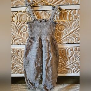 Rylee + Cru Charcoal Baby Jumpsuit 3-6 Months